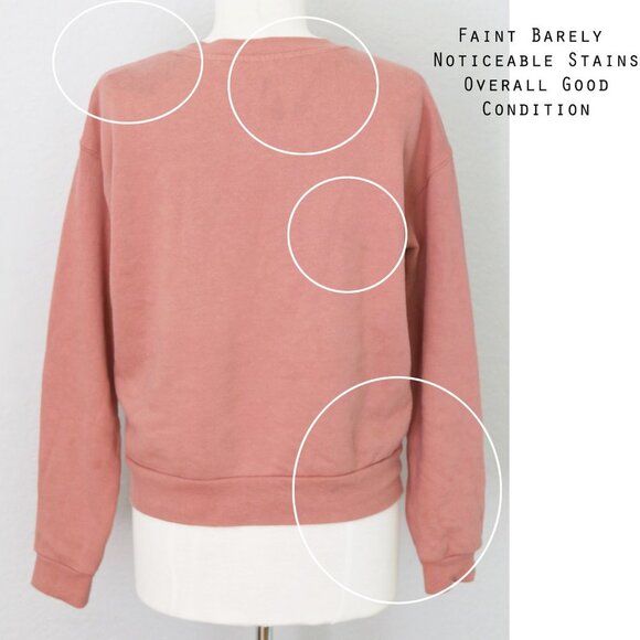 Betsey Johnson Performance Mauve Pink FANCY Lace Applique Crew Neck Sweatshirt S - Picture 4 of 12